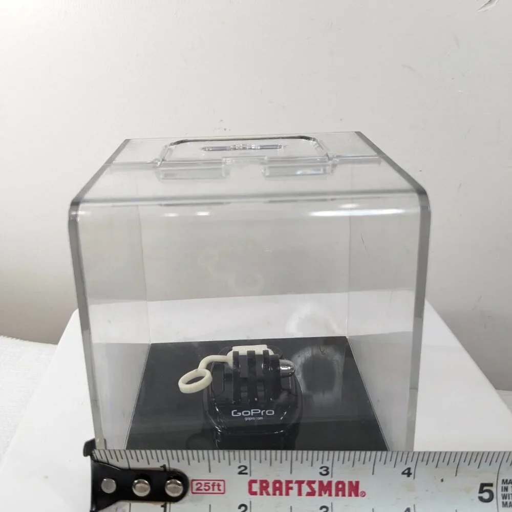 GoPro clear plastic‎ case box cube display retail container black base acrylic - Picture 8 of 11